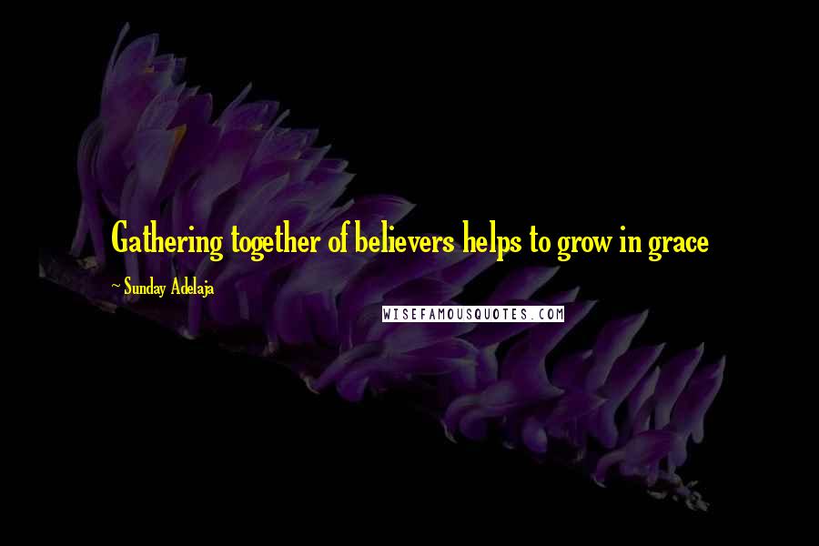 Sunday Adelaja Quotes: Gathering together of believers helps to grow in grace