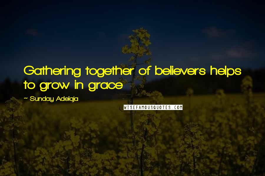 Sunday Adelaja Quotes: Gathering together of believers helps to grow in grace