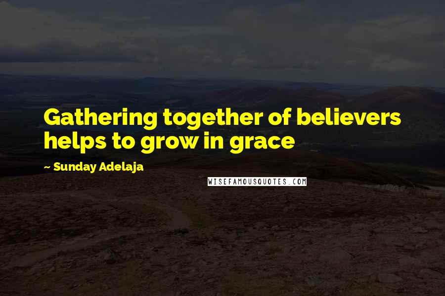 Sunday Adelaja Quotes: Gathering together of believers helps to grow in grace