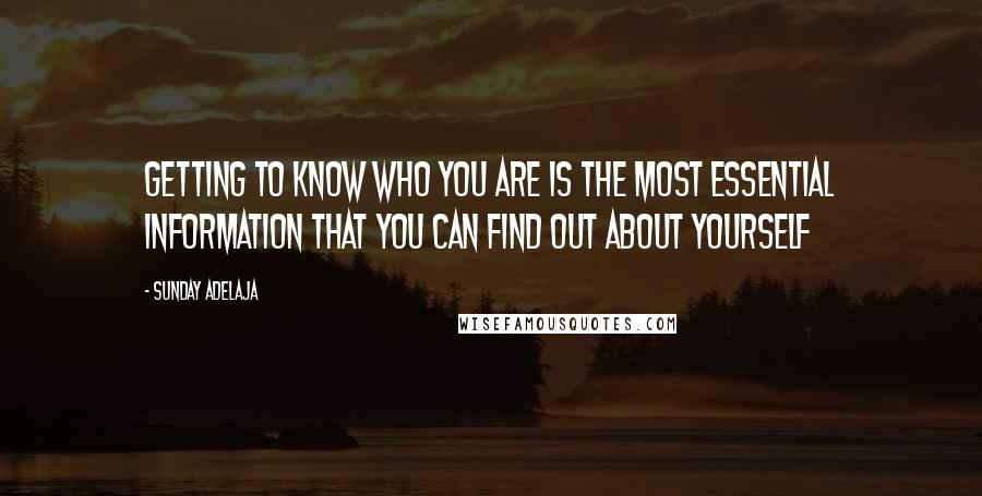Sunday Adelaja Quotes: Getting to know who you are is the most essential information that you can find out about yourself