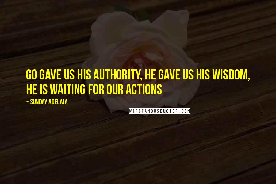 Sunday Adelaja Quotes: Go gave us His authority, He gave us His wisdom, He is waiting for our actions