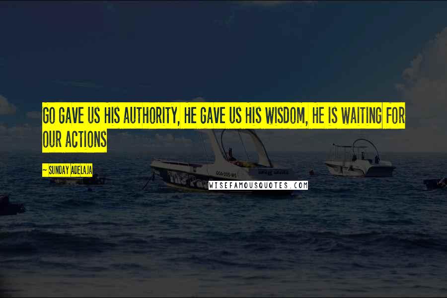 Sunday Adelaja Quotes: Go gave us His authority, He gave us His wisdom, He is waiting for our actions