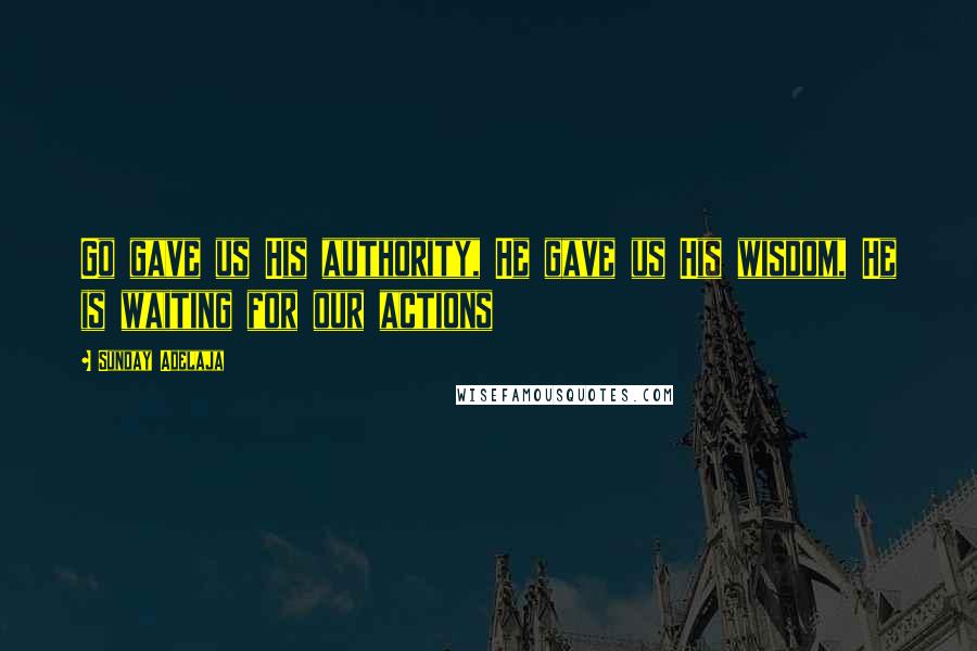 Sunday Adelaja Quotes: Go gave us His authority, He gave us His wisdom, He is waiting for our actions