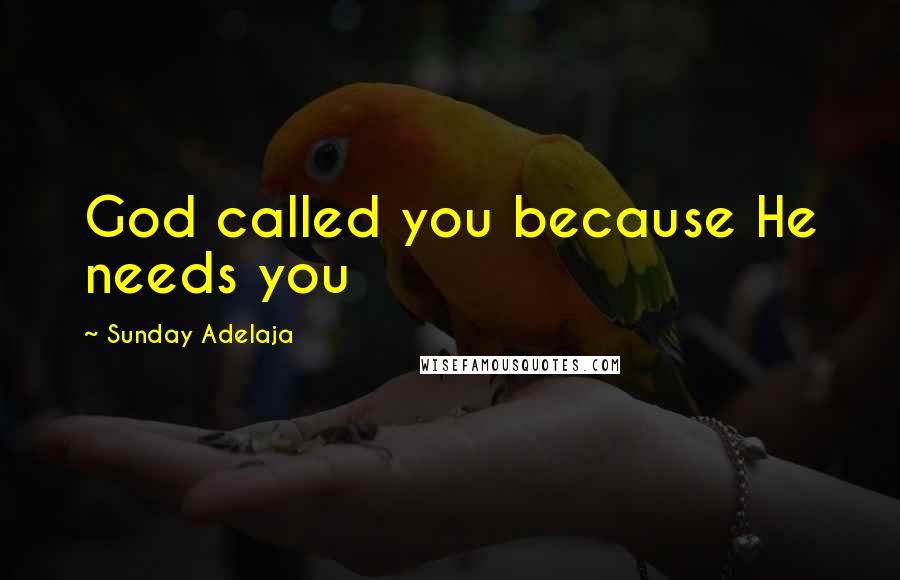 Sunday Adelaja Quotes: God called you because He needs you