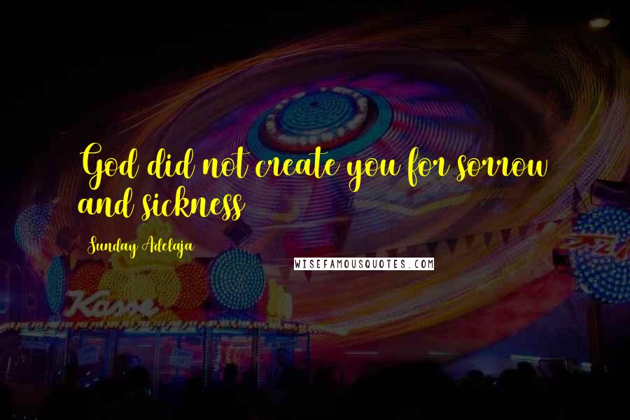 Sunday Adelaja Quotes: God did not create you for sorrow and sickness