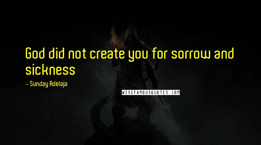 Sunday Adelaja Quotes: God did not create you for sorrow and sickness