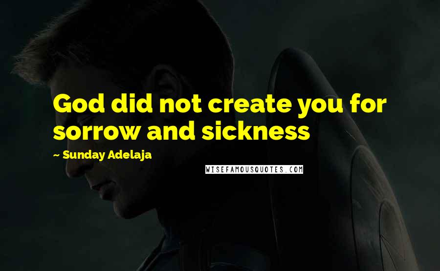 Sunday Adelaja Quotes: God did not create you for sorrow and sickness