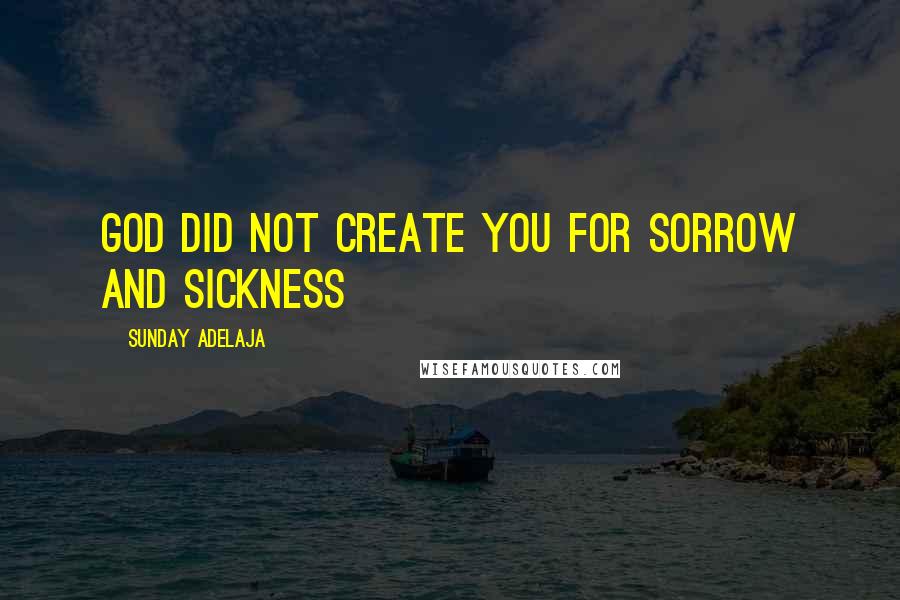 Sunday Adelaja Quotes: God did not create you for sorrow and sickness