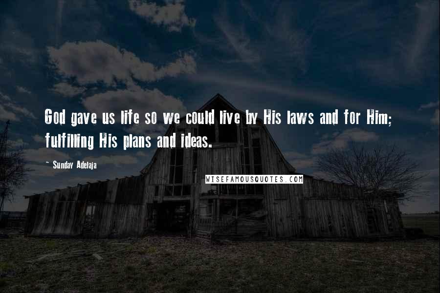 Sunday Adelaja Quotes: God gave us life so we could live by His laws and for Him; fulfilling His plans and ideas.