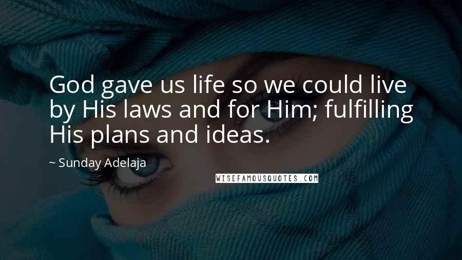 Sunday Adelaja Quotes: God gave us life so we could live by His laws and for Him; fulfilling His plans and ideas.