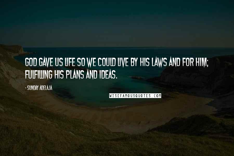 Sunday Adelaja Quotes: God gave us life so we could live by His laws and for Him; fulfilling His plans and ideas.