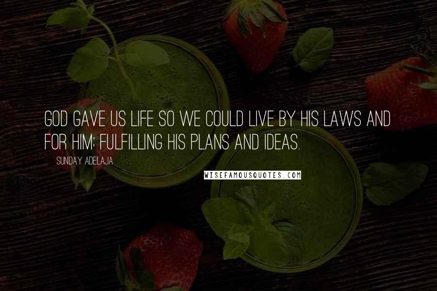 Sunday Adelaja Quotes: God gave us life so we could live by His laws and for Him; fulfilling His plans and ideas.