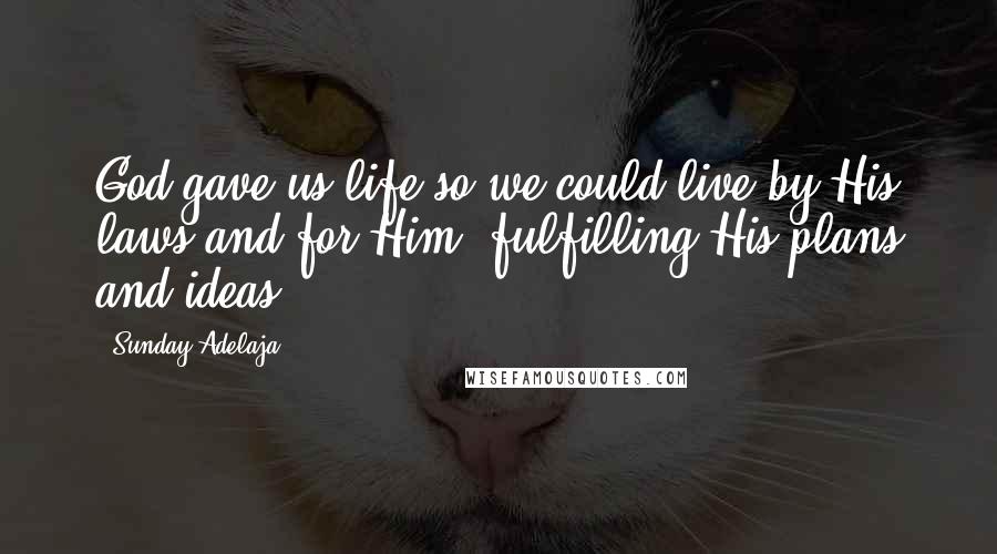 Sunday Adelaja Quotes: God gave us life so we could live by His laws and for Him; fulfilling His plans and ideas.