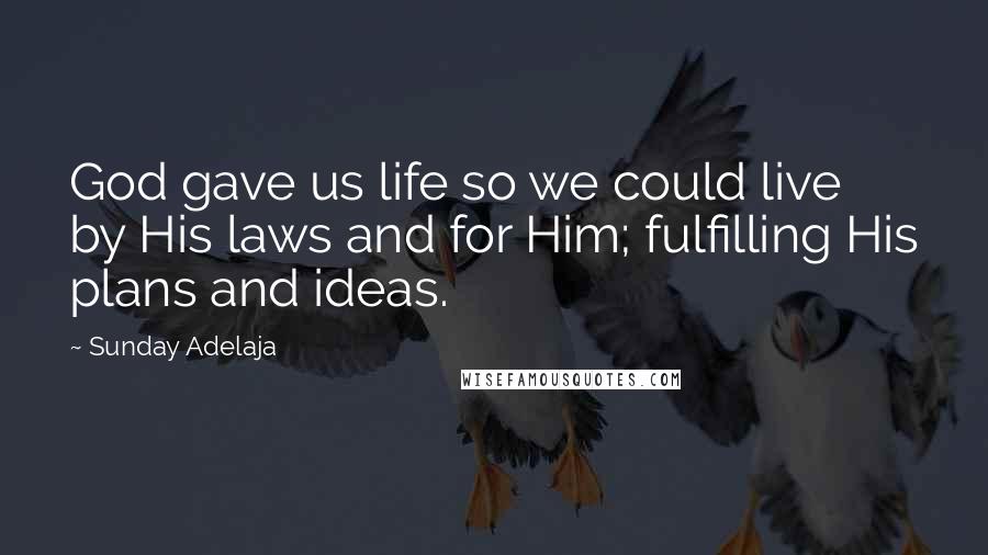 Sunday Adelaja Quotes: God gave us life so we could live by His laws and for Him; fulfilling His plans and ideas.