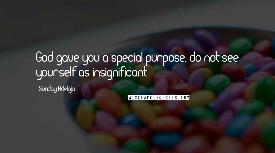 Sunday Adelaja Quotes: God gave you a special purpose, do not see yourself as insignificant