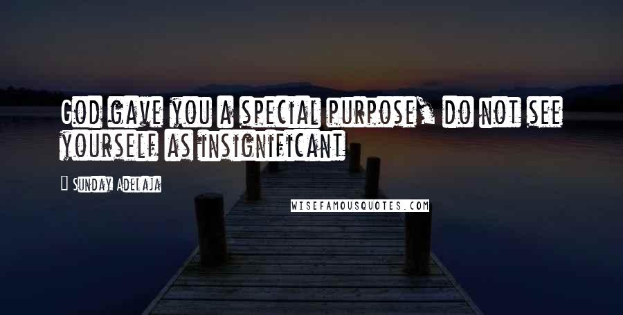 Sunday Adelaja Quotes: God gave you a special purpose, do not see yourself as insignificant