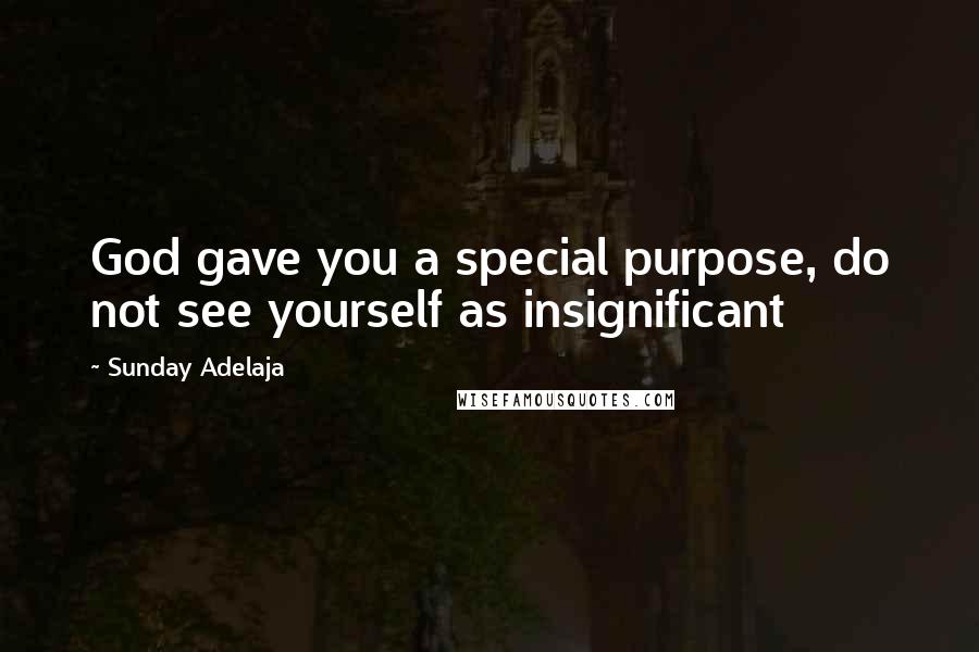 Sunday Adelaja Quotes: God gave you a special purpose, do not see yourself as insignificant