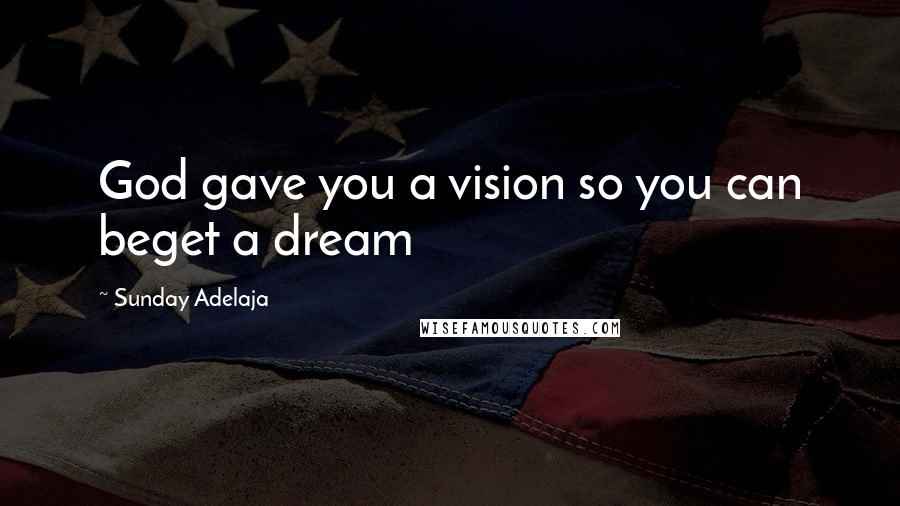Sunday Adelaja Quotes: God gave you a vision so you can beget a dream