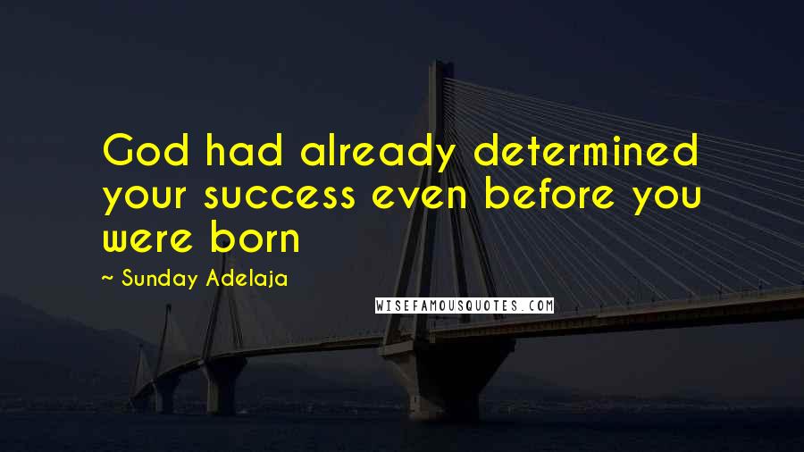 Sunday Adelaja Quotes: God had already determined your success even before you were born