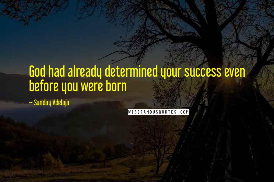 Sunday Adelaja Quotes: God had already determined your success even before you were born