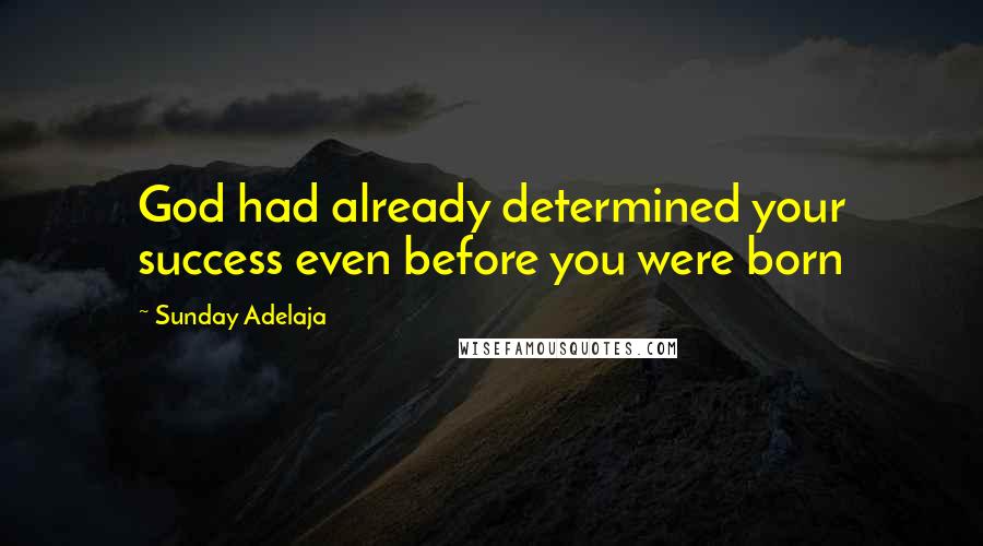 Sunday Adelaja Quotes: God had already determined your success even before you were born