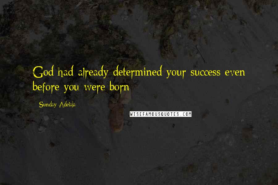 Sunday Adelaja Quotes: God had already determined your success even before you were born