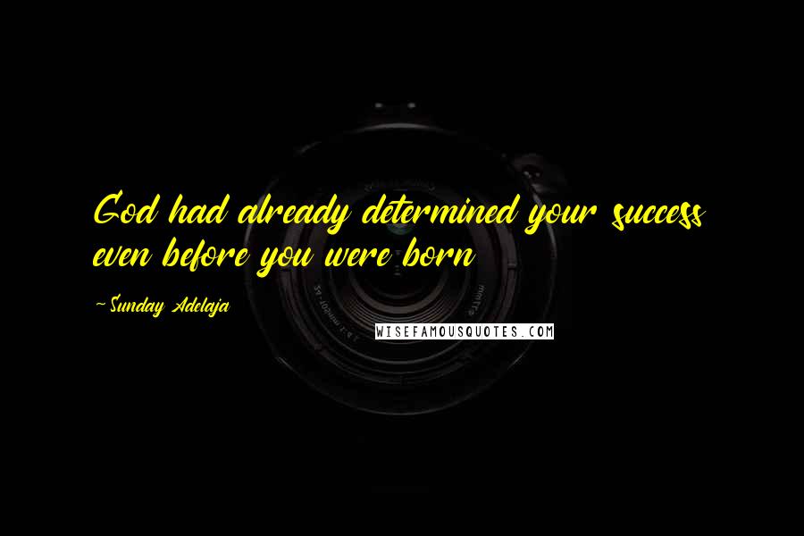 Sunday Adelaja Quotes: God had already determined your success even before you were born