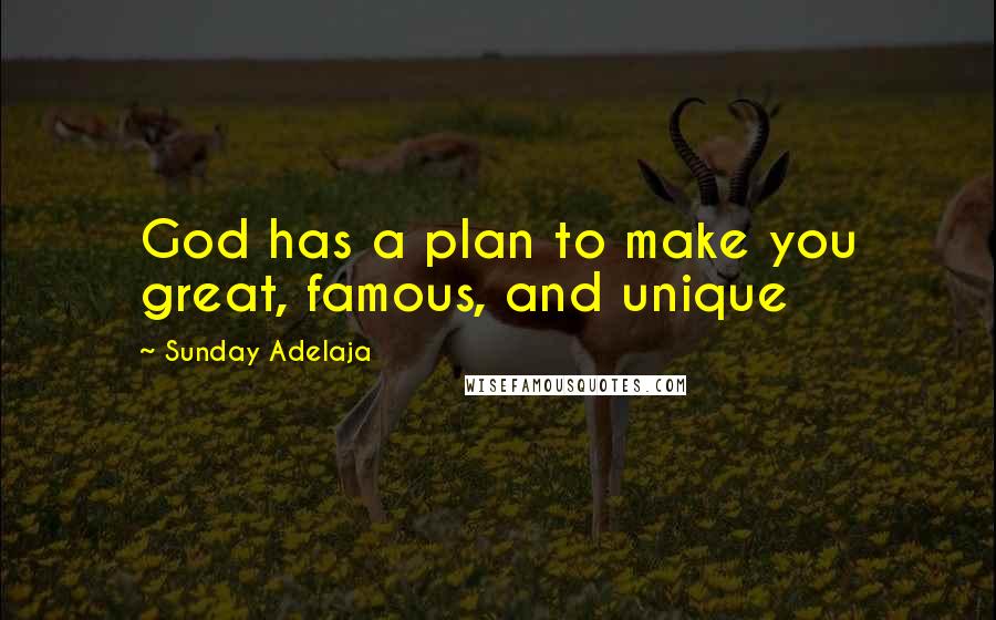 Sunday Adelaja Quotes: God has a plan to make you great, famous, and unique