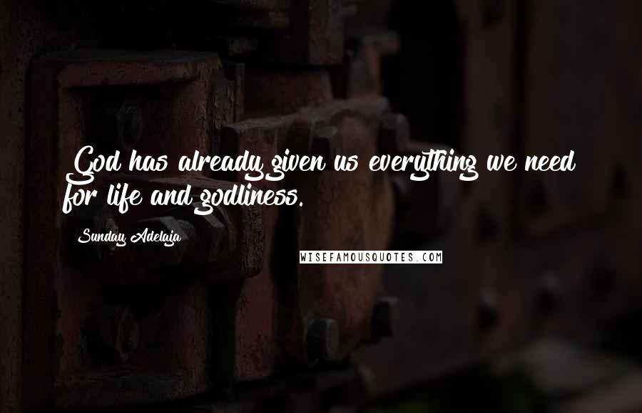 Sunday Adelaja Quotes: God has already given us everything we need for life and godliness.