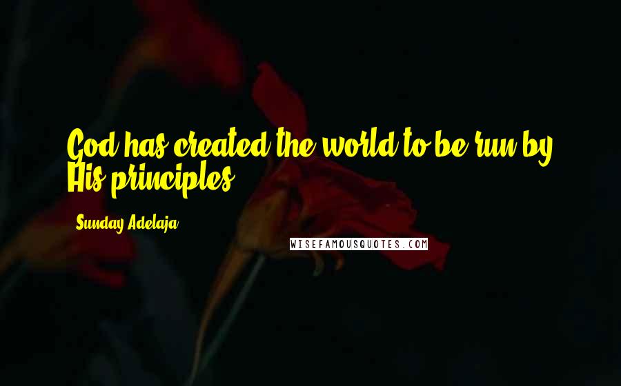 Sunday Adelaja Quotes: God has created the world to be run by His principles.