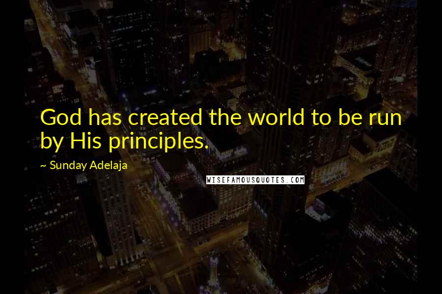 Sunday Adelaja Quotes: God has created the world to be run by His principles.