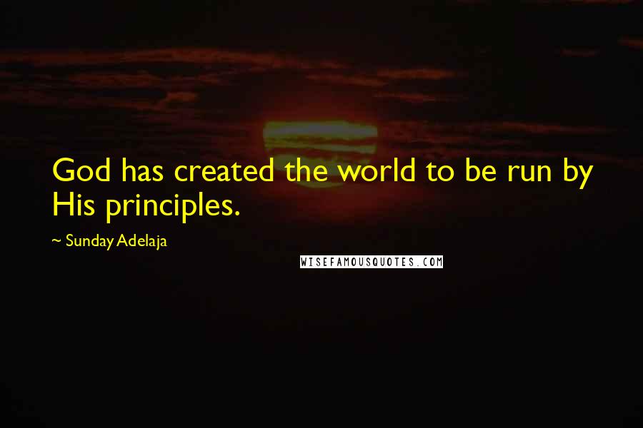 Sunday Adelaja Quotes: God has created the world to be run by His principles.