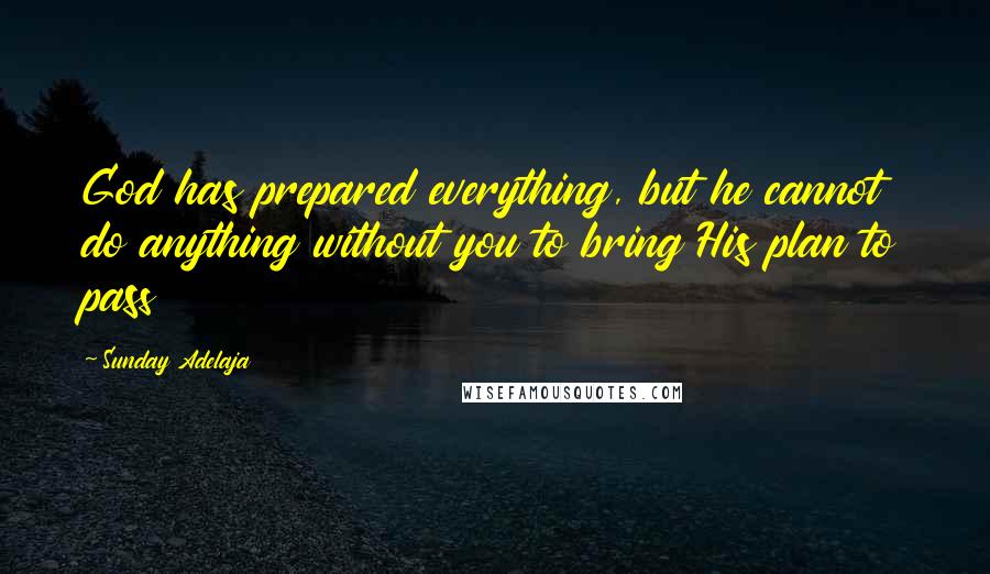 Sunday Adelaja Quotes: God has prepared everything, but he cannot do anything without you to bring His plan to pass