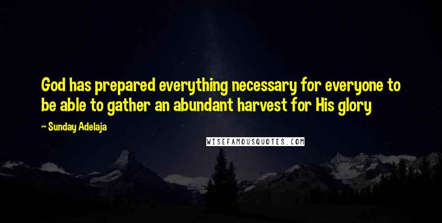 Sunday Adelaja Quotes: God has prepared everything necessary for everyone to be able to gather an abundant harvest for His glory