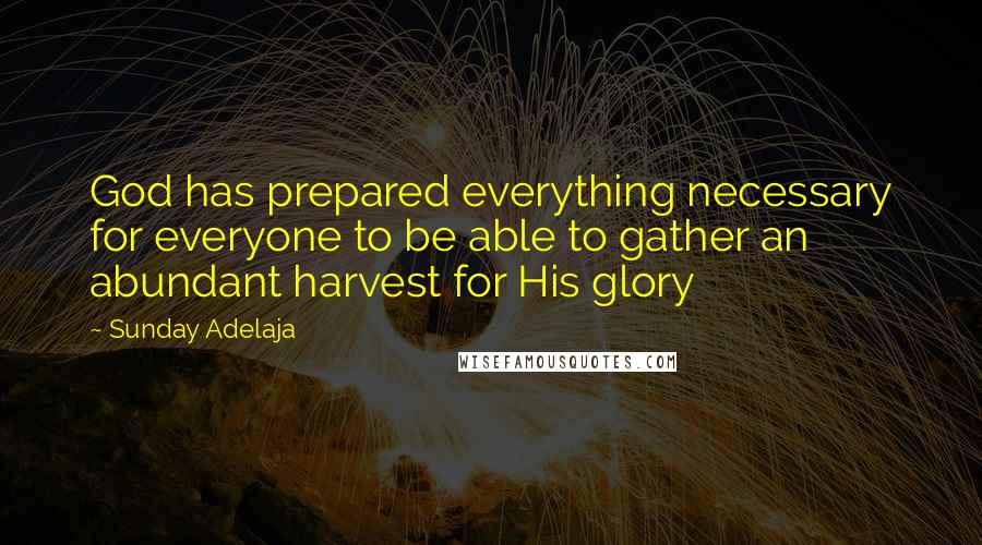 Sunday Adelaja Quotes: God has prepared everything necessary for everyone to be able to gather an abundant harvest for His glory