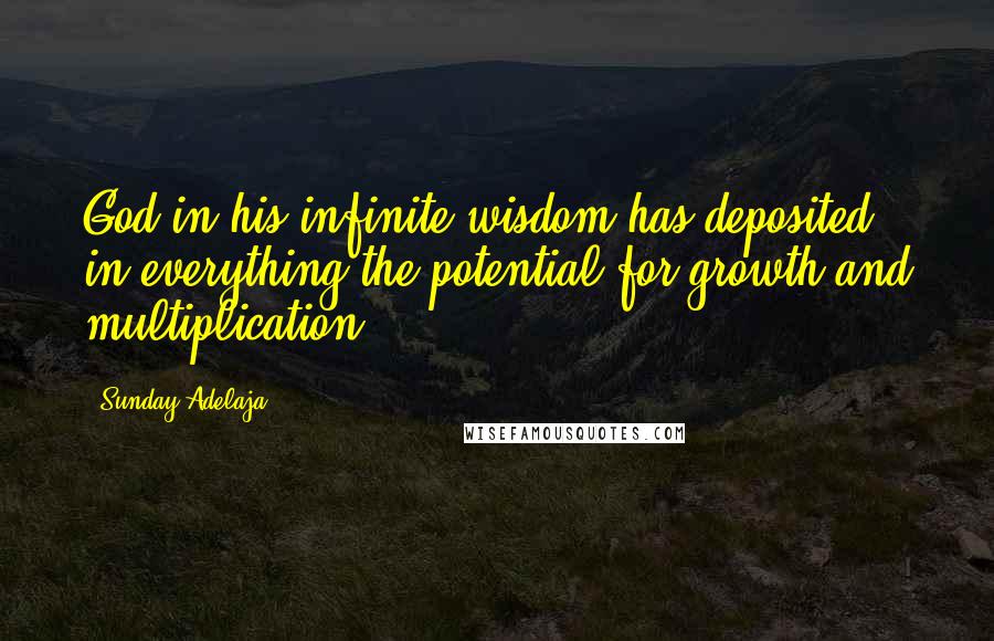 Sunday Adelaja Quotes: God in his infinite wisdom has deposited in everything the potential for growth and multiplication.