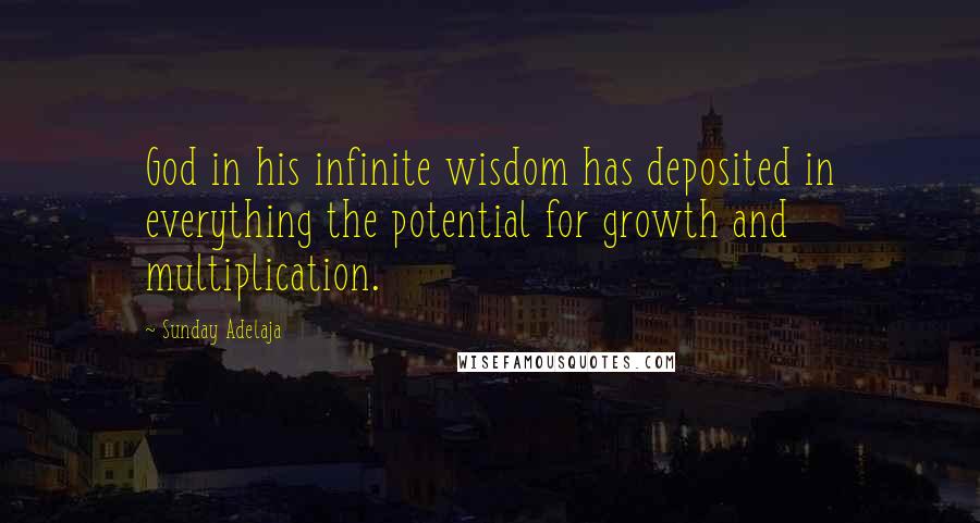 Sunday Adelaja Quotes: God in his infinite wisdom has deposited in everything the potential for growth and multiplication.