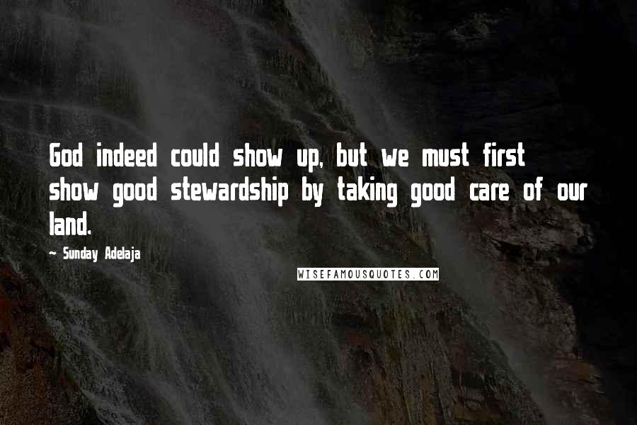 Sunday Adelaja Quotes: God indeed could show up, but we must first show good stewardship by taking good care of our land.