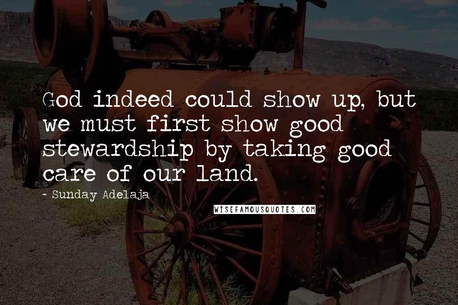 Sunday Adelaja Quotes: God indeed could show up, but we must first show good stewardship by taking good care of our land.