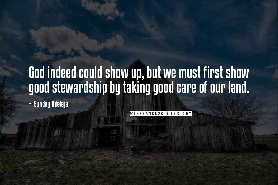 Sunday Adelaja Quotes: God indeed could show up, but we must first show good stewardship by taking good care of our land.