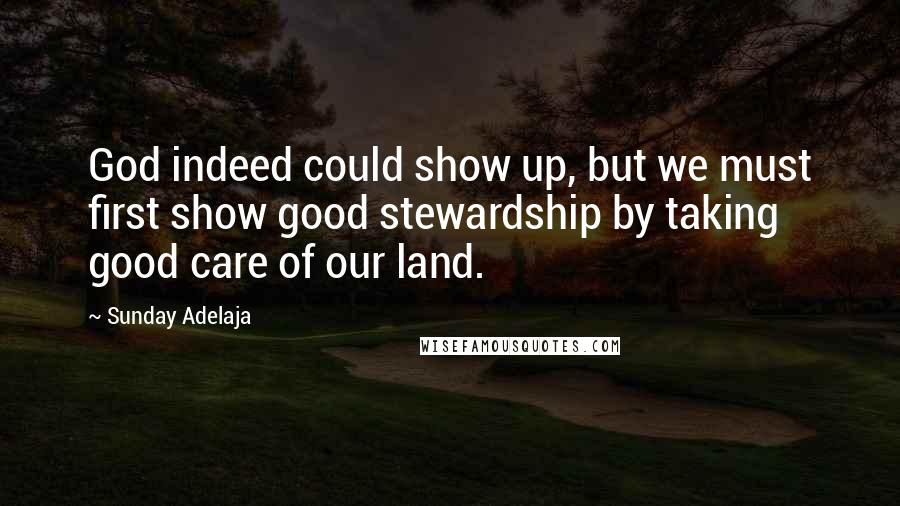 Sunday Adelaja Quotes: God indeed could show up, but we must first show good stewardship by taking good care of our land.
