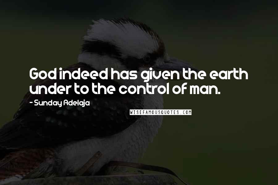 Sunday Adelaja Quotes: God indeed has given the earth under to the control of man.