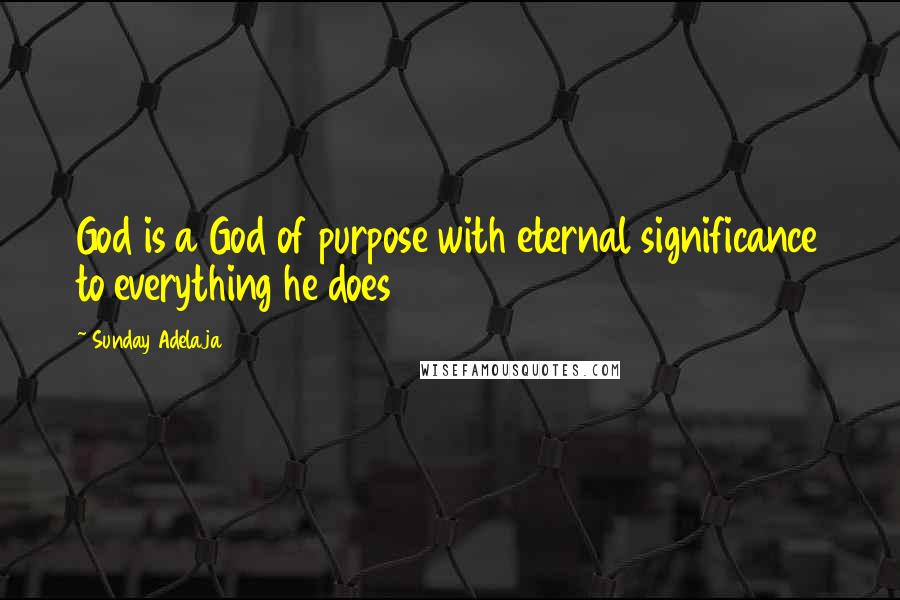 Sunday Adelaja Quotes: God is a God of purpose with eternal significance to everything he does