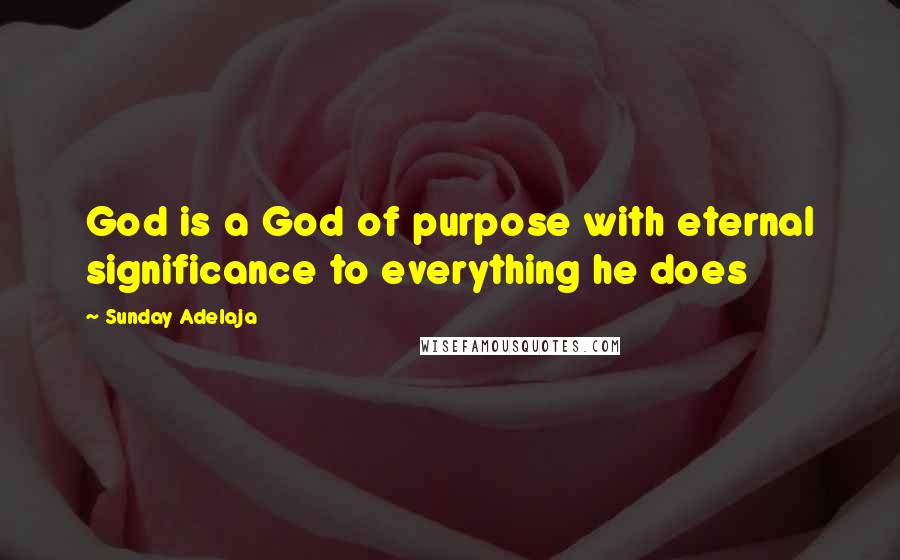 Sunday Adelaja Quotes: God is a God of purpose with eternal significance to everything he does