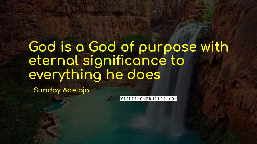 Sunday Adelaja Quotes: God is a God of purpose with eternal significance to everything he does