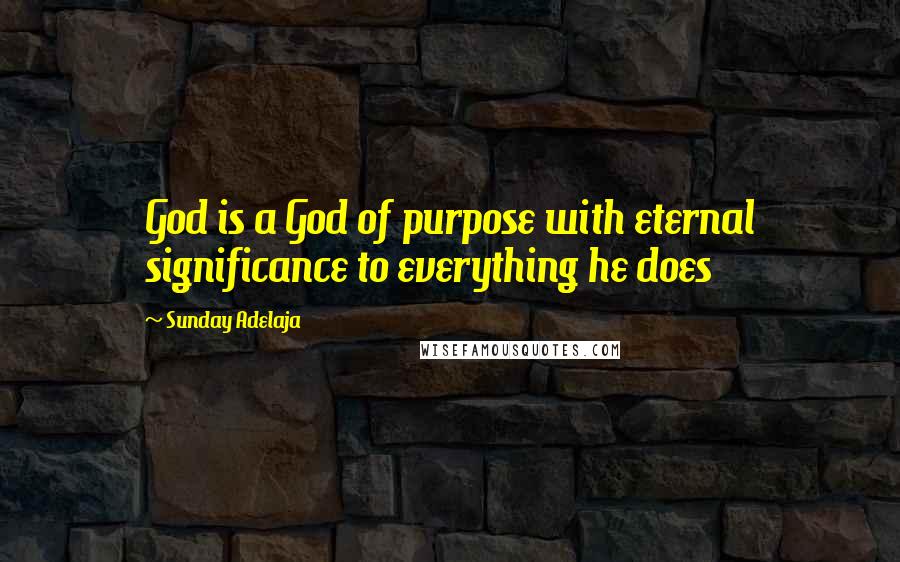 Sunday Adelaja Quotes: God is a God of purpose with eternal significance to everything he does