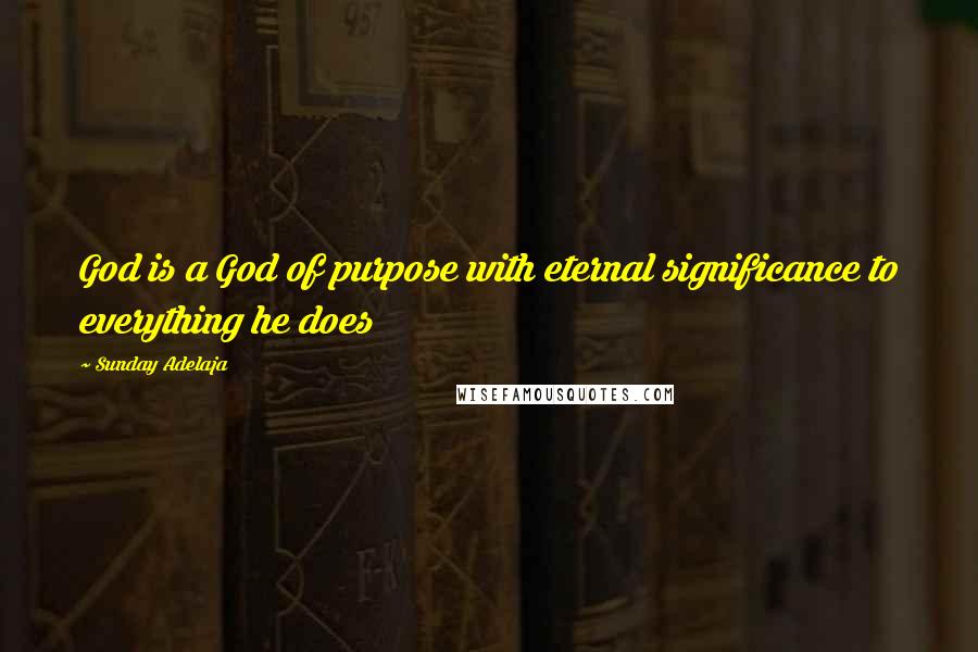 Sunday Adelaja Quotes: God is a God of purpose with eternal significance to everything he does