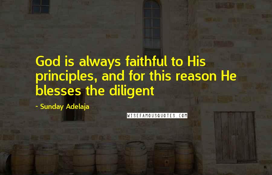 Sunday Adelaja Quotes: God is always faithful to His principles, and for this reason He blesses the diligent