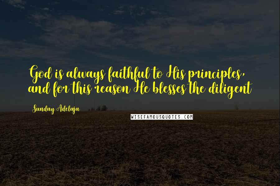 Sunday Adelaja Quotes: God is always faithful to His principles, and for this reason He blesses the diligent