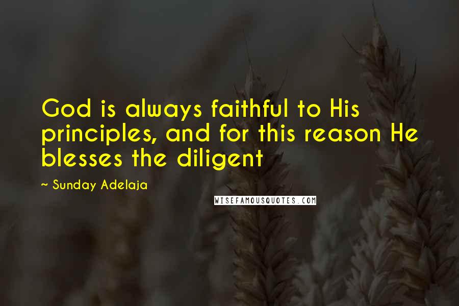 Sunday Adelaja Quotes: God is always faithful to His principles, and for this reason He blesses the diligent